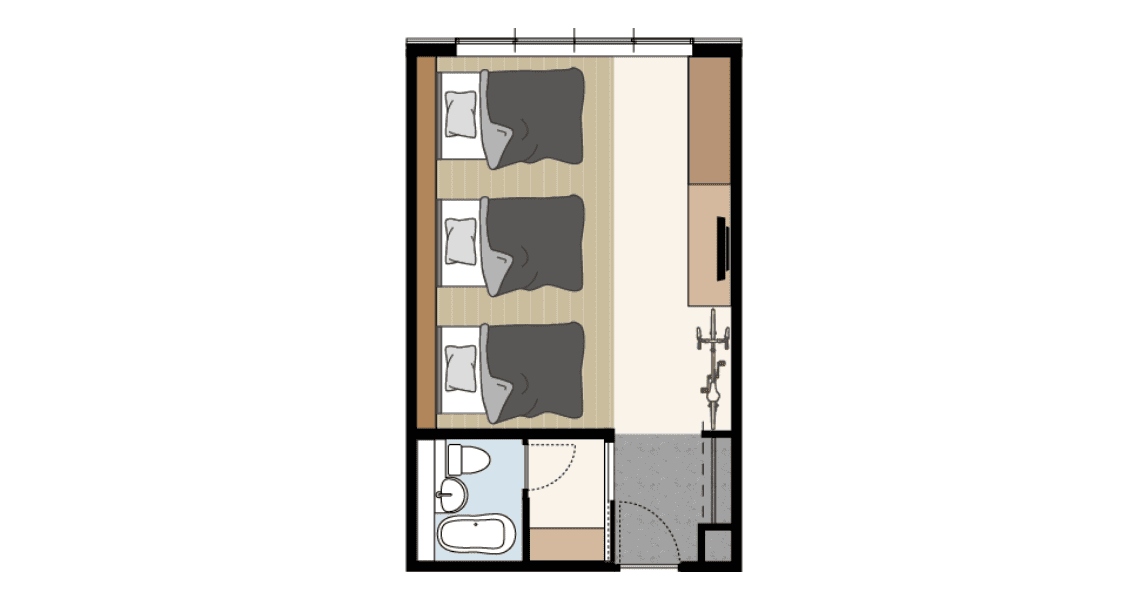 トリプルルーム 間取り
